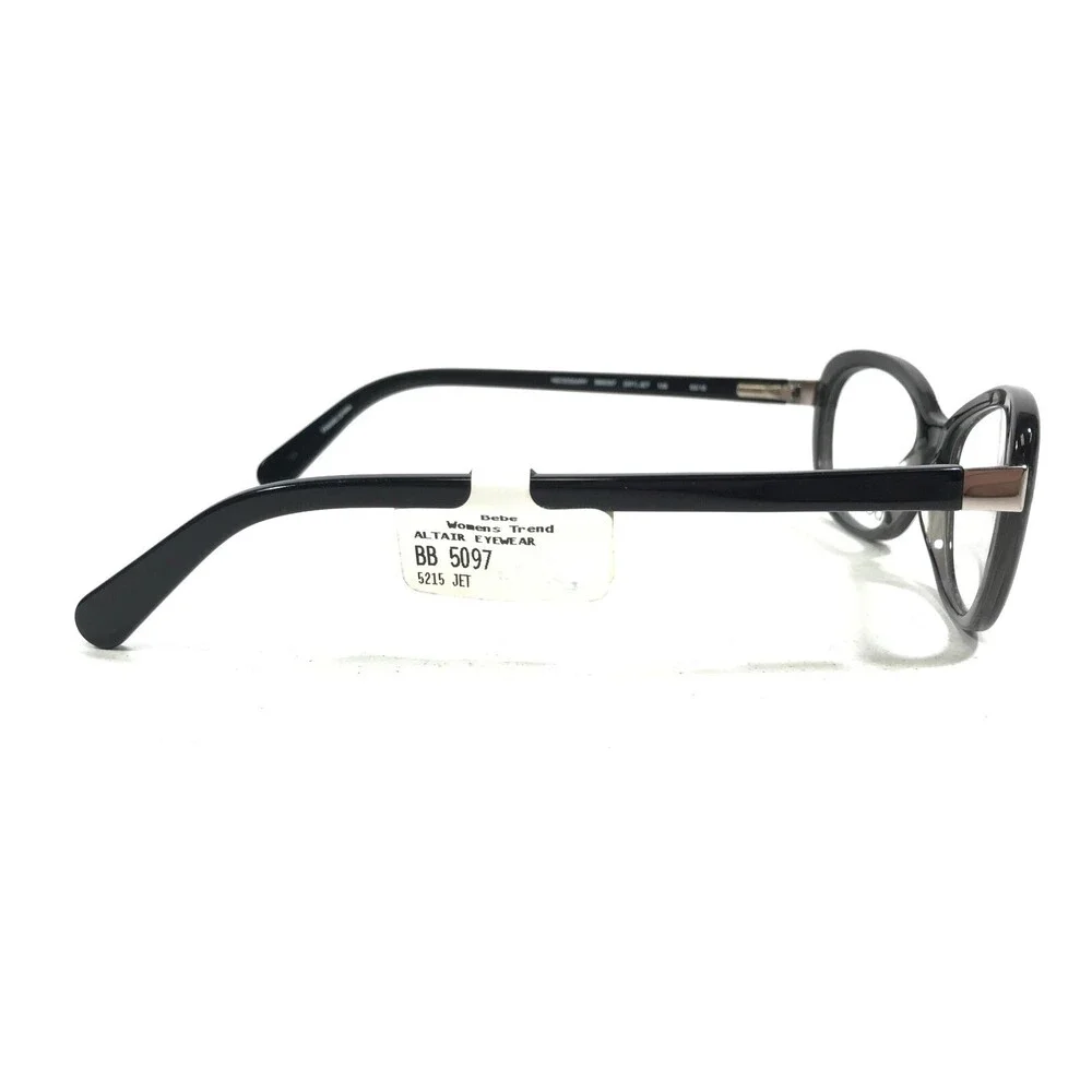 Bebe Eyeglasses Frames NECESSARY BB5097 JET 001 Black Cat Eye 52-15-135